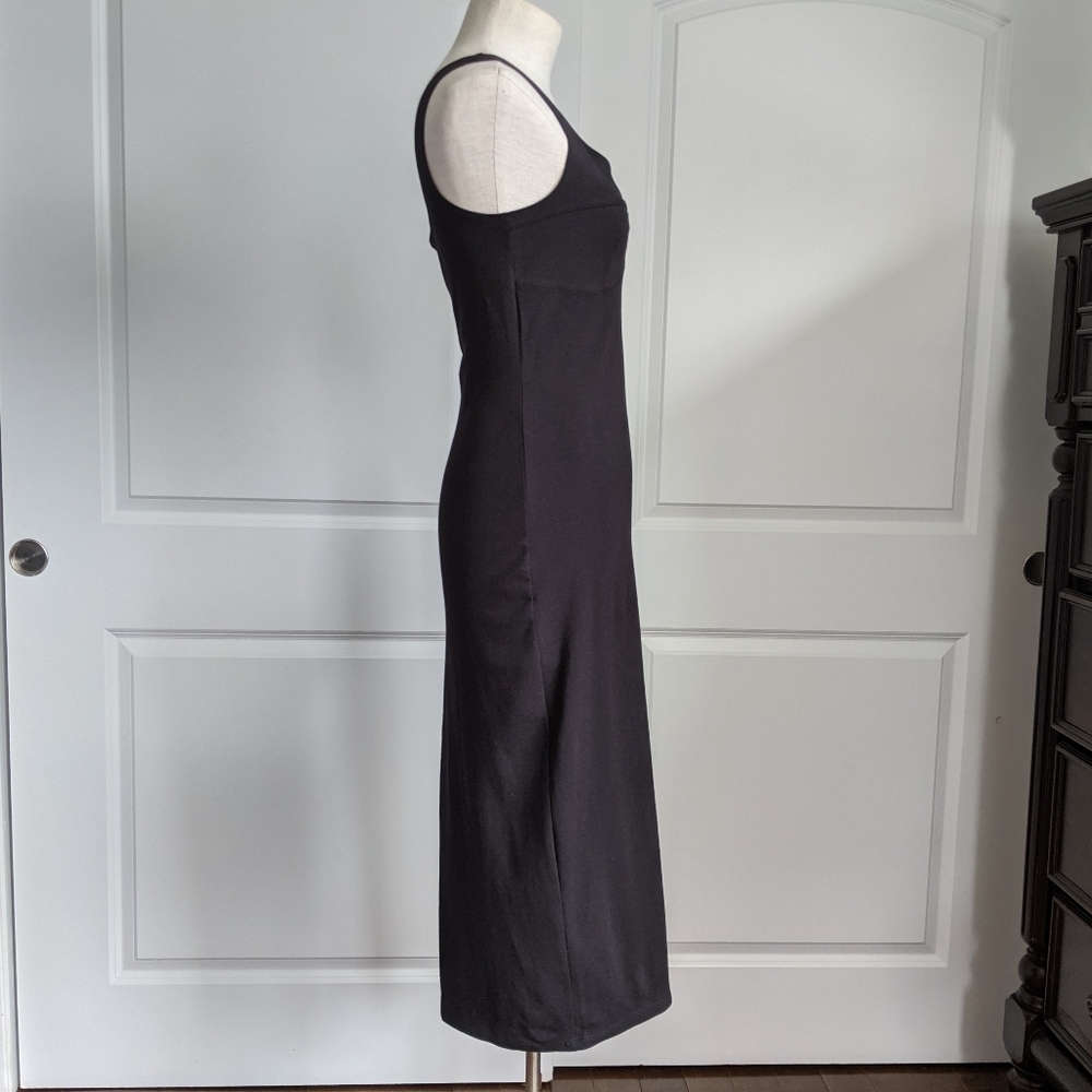 Reformation Dress Braun Bodycon Fitted Scoop Neck Sleeveless Midi Black L NWT - Picture 10 of 13